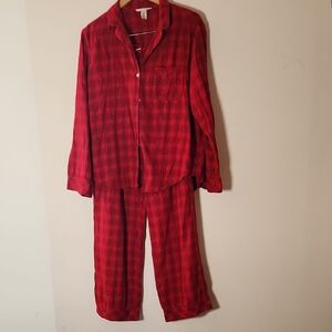 Victoria's Secret Red Plaid Pajama Set Pink Size S Long
